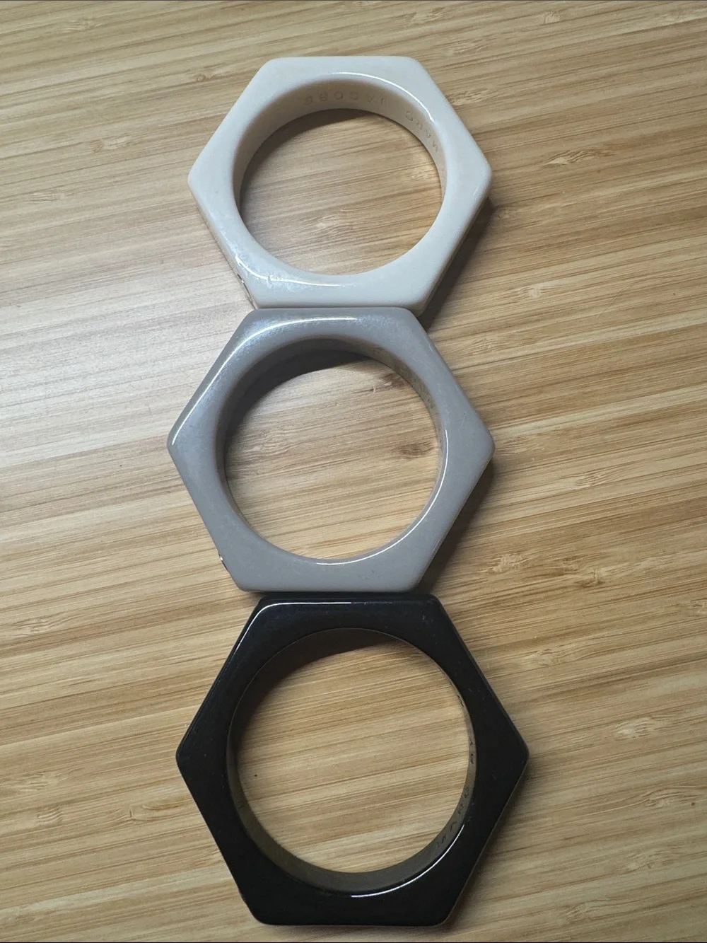 Vintage Marc by Marc Jacobs Hexagon Stackable Resin Bangles Trio